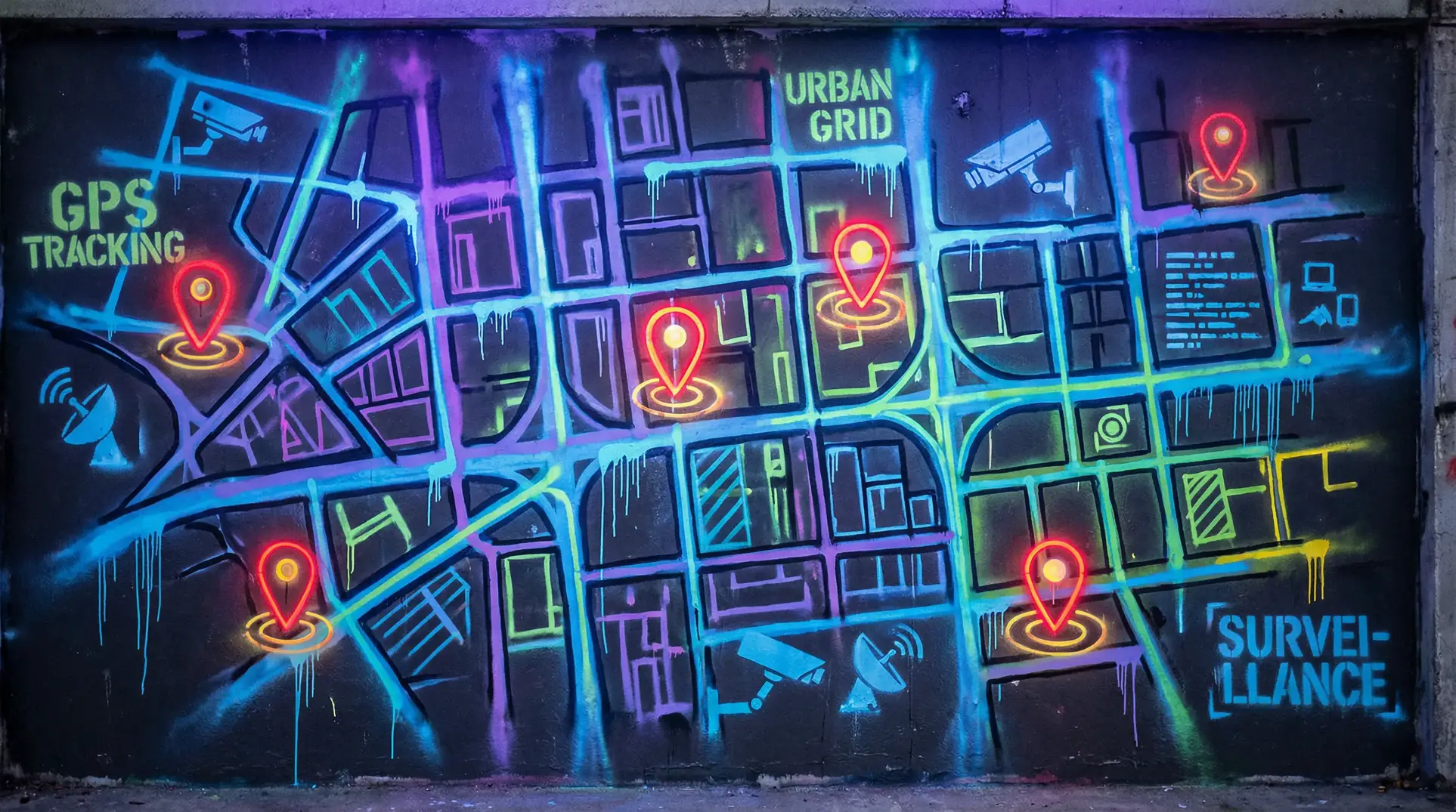 十大乱翁系列小说 狗仔追踪地图 - 城市涂鸦风格